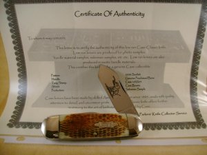 CASE CLASSIC KNIFE  62050 SALESMAN SAMPLE 1995  PEACHSEED BONE ELEPHANT TOE