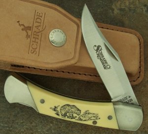 SCHRADE USA SCRIMSHAW 1981 SCRIMSHAW BEAR KNIFE 507SC 