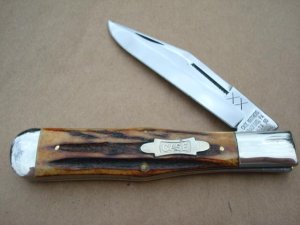 1990 - CASE XX CLASSIC Model # 51050 STAG FOLDING HUNTER KNIFE - Also Known as COKE BOTTLE