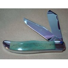 Fightin Bull by Wendell Carson Folding Hunter Model 2639 CAMEL BONE