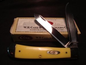 Case Trapper Knife - Yellow Handle -- 3254 CV