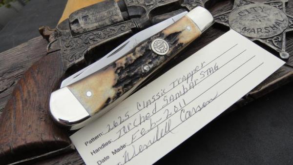 FIGHTIN BULL CLASSIC TRAPPER -TORCHED STAG FIGHTIN BULL CLASSIC TRAPPER -TORCHED STAG
