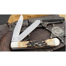 FIGHTIN BULL CLASSIC TRAPPER -TORCHED STAG FIGHTIN BULL CLASSIC TRAPPER -TORCHED STAG