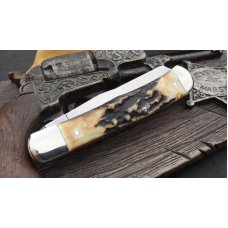 FIGHTIN BULL CLASSIC TRAPPER -TORCHED STAG FIGHTIN BULL CLASSIC TRAPPER -TORCHED STAG