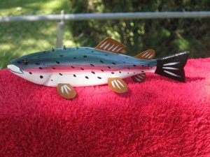 0068 - FolkArt - Rainbow Trout Fish Decoy