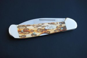 Case XX USA 61549W L SS Leopard Bone Wharncliffe Blade Copperlock 2008 NIB 