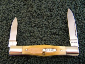 KA-BAR CBS91 2 Blade Swell Center Stag Handles