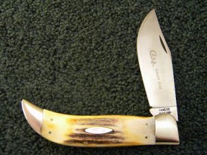 Case XX Hand Made USA 4 Dot (1976) 5172 SSP Stag Clasp Knife Razor Edge