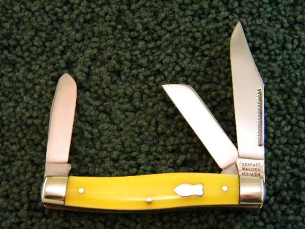 Schrade Walden NY USA 881Y Yellow Stockman - Mint