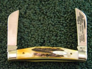 Case XX SS USA 8 Dot (1982) 5288 SSP Stag Half Congress American Blade Club Knife - Mint