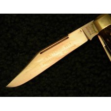 Schrade Walden NY USA Peachseed Bone Stockman Craftsman Etch - C. 1950's Schrade Walden NY USA Peachseed Bone Stockman Craftsman Etch - C. 1950's