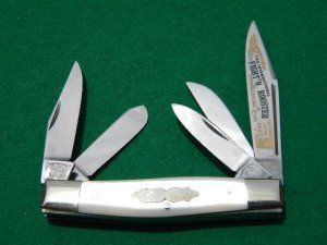 Fight'n Rooster Pearl 5 Blade Stockman 1987 Club Knife - Mint