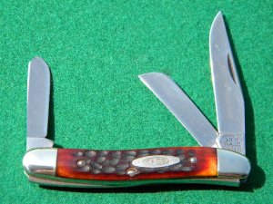 Case XX Stainless USA 9 Dot (1971) Bone 6318 HP SSP 3 Blade Stockman - Mint