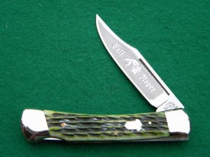 Bulldog Brand Solingen Germany 1993 Bone Calf Roper Lockback - Mint
