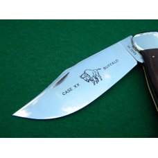 Case XX P172 USA 3 Dot (1977) Wood Buffalo Clasp Knife in Wooden Display Box Case XX P172 USA 3 Dot (1977) Wood Buffalo Clasp Knife in Wooden Display Box