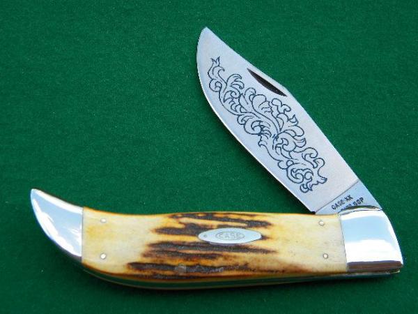 Case XX USA 5172 SSP 3 Dot (1977) Blue Sroll Stag Clasp Knife - Mint Case XX USA 5172 SSP 3 Dot (1977) Blue Sroll Stag Clasp Knife - Mint