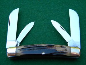 Queen #32 Winterbottom Bone Large Congress Knife Queen Steel Tang Stamp No Etch - 1954-1957