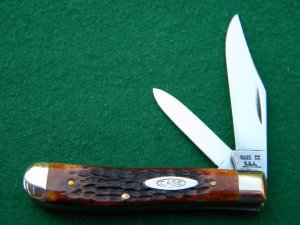 Case XX USA 9 Dot (1971) Bone 6207 Mini Trapper Knife - Mint