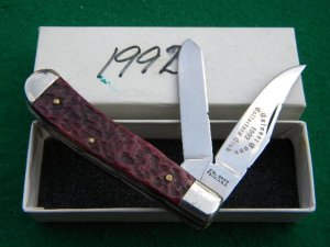 Col. Coon Tenn., USA 1992 Bone Mini Trapper *Fileworked*
