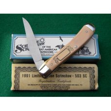 Schrade + USA SC503 Slimline Trapper Linerlock Fishing Scrimshaw - NIB Schrade + USA SC503 Slimline Trapper Linerlock Fishing Scrimshaw - NIB
