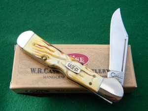 Case XX USA Stainless 1998 Burnt White Wormgroove Bone 61549L SS Copperlock Knife - NIB