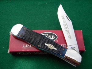 Case XX USA 2 Dot (1998) Dark Blue Bone 61050 SS Big Coke Bottle Knife - NIB