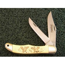 Schrade USA SC508 Folding Hunter Turkeys Scrimshaw - NIB Schrade USA SC508 Folding Hunter Turkeys Scrimshaw - NIB