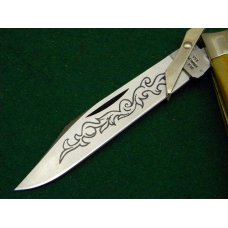 Case XX Stainless USA 3 Dot (1977) Stag 5111 1/2 Blue Scroll Knife - Mint Case XX Stainless USA 3 Dot (1977) Stag 5111 1/2 Blue Scroll Knife - Mint