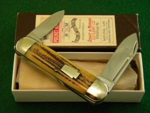 Schatt & Morgan Titusville PA. 2004 Winterbottom Bone Sunfish Knife - NIB