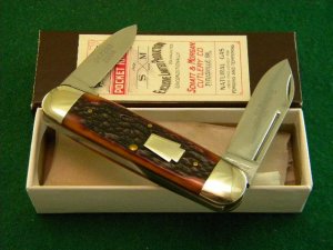 Schatt & Morgan Titusville PA. 2004 Amber Bone Sunfish Knife - NIB