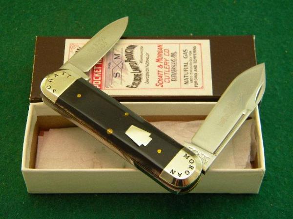 Schatt & Morgan Titusville PA. 2005 Smooth Chocolate Bone Sunfish Knife - NIB Schatt & Morgan Titusville PA. 2005 Smooth Chocolate Bone Sunfish Knife - NIB