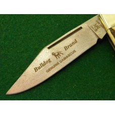 Bulldog Brand Solingen Germany 1997 Stag Damascus Lockback Knife - NIB Bulldog Brand Solingen Germany 1997 Stag Damascus Lockback Knife - NIB