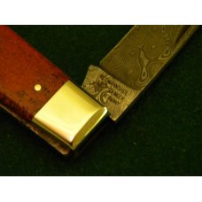 Weidmannsheil Solingen Germany Coral  Damascus Lockback Knife - NIB