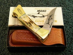 Case XX SS USA 9 Dot (1981) Stag 5158 L SSP Mako Lockback Knife - NIB