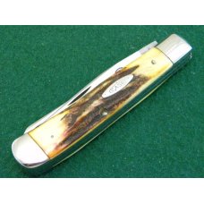 Case XX Stainless USA 3 Dot (1977) Stag 5254 SSP Blue Scroll Trapper Knife - Mint