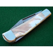 Bulldog Brand Solingen Germany Pearl Damascus Lockback Knife - NIB Bulldog Brand Solingen Germany Pearl Damascus Lockback Knife - NIB