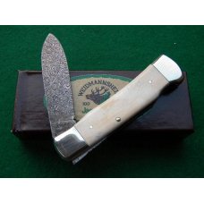 Weidmannsheil Solingen Germany Ivory Damascus Lockback Knife - NIB Weidmannsheil Solingen Germany Ivory Damascus Lockback Knife - NIB