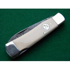 Weidmannsheil Solingen Germany Ivory Damascus Lockback Knife - NIB Weidmannsheil Solingen Germany Ivory Damascus Lockback Knife - NIB