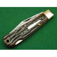 Remington UMC USA 1999 Genuine Bone R1303 Damascus Silver Bullet Lockback Knife - NIB Remington UMC USA 1999 Genuine Bone R1303 Damascus Silver Bullet Lockback Knife - NIB
