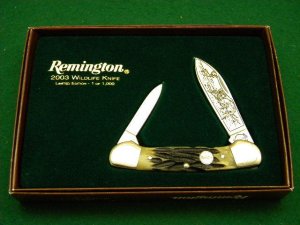 Remington USA Genuine Stag 2003 Wildlife Series Canoe Knife - NIB 
