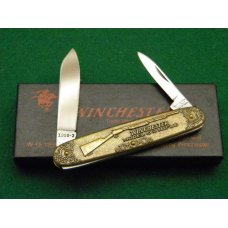 Winchester Trademark USA W 15 1998-3 Brass 2 Blade Pen Knife - NIB Winchester Trademark USA W 15 1998-3 Brass 2 Blade Pen Knife - NIB