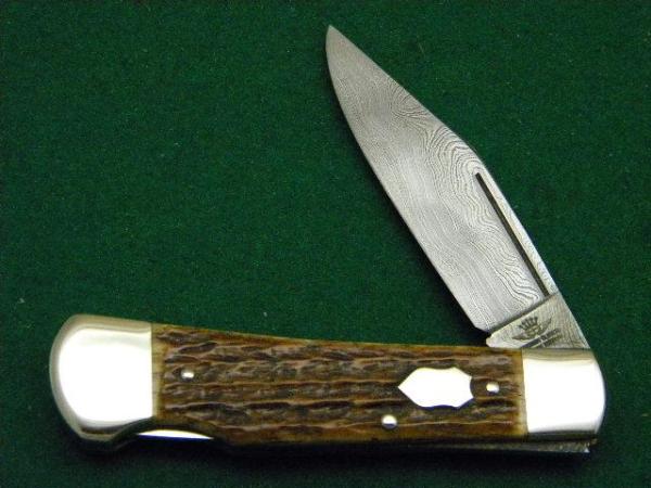 Friedrich Olbertz Solingen Germany Bone Damascus Lockback Knife Friedrich Olbertz Solingen Germany Bone Damascus Lockback Knife
