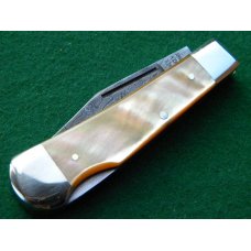 Weidmannsheil Solingen Germany Gold Lip Pearl Damascus Lockback Knife Weidmannsheil Solingen Germany Gold Lip Pearl Damascus Lockback Knife