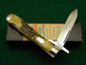 Schatt & Morgan Titusville PA. 1995 Stag 03191L Swing Guard Lockback Knife - NIB