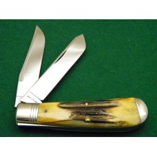 Schatt & Morgan Titusville PA. 1995 Stag 032101 Jumbo Trapper Knife - NIB Schatt & Morgan Titusville PA. 1995 Stag 032101 Jumbo Trapper Knife - NIB