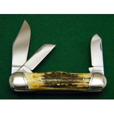 Schatt & Morgan Titusville PA. 2005 Stag 033163 Rail Splitter Stockman Knife - NIB Schatt & Morgan Titusville PA. 2005 Stag 033163 Rail Splitter Stockman Knife - NIB