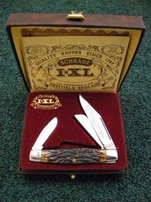 Schrade Wostenholm IXL Sheffield England Bone Stockman Knife - NIB