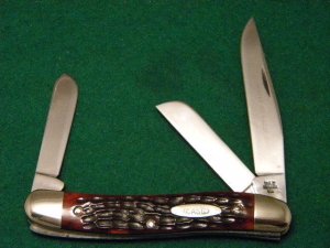 Rare Case XX Stainless USA 1965-69 Bone 6318 HP SSP Polished Stainless Stockman Knife