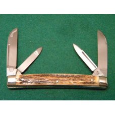 Hen and Rooster Bertram Cutlery Rostfrei Solingen Germany Stag 114 DS Congress Knife c.1980's Hen and Rooster Bertram Cutlery Rostfrei Solingen Germany Stag 114 DS Congress Knife c.1980's
