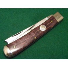 Queen Titusville, PA #19 PH - D2 Wood One Arm Trapper Knife Queen Titusville, PA #19 PH - D2 Wood One Arm Trapper Knife